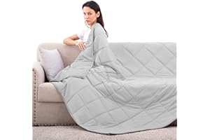ROKDUK Weighted Blanket Twin 10 Pounds 48x72 in Cooling Weighted Blanket Throw Size for Adults 1800 Brushed Microfiber Heavy Blanket with Premium Glass Beads Grey