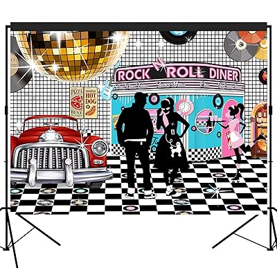 Musykrafties 50s Diner Backdrop Large Banner Decoration Dessert
