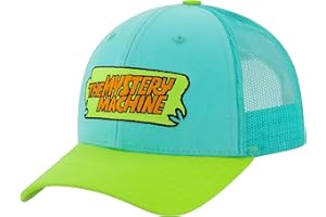 Scooby Doo Trucker Hat, Mystery Machine Adjustable Snapback Baseball Cap with Curved Brim, Multi, One Size, Multi, One Size