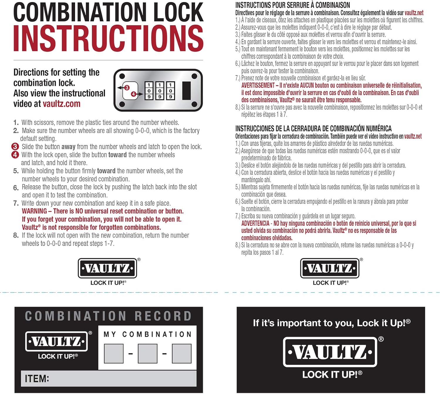 Vaultz Medicine Case with Combination Lock, 8.25 x 5 x 2.5 Inches, Black (VZ00361): Office Products