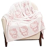 Hello Kitty Feather Knit Fluffy Throw Blanket - Fuzzy Blanket Measures 50 x 60 Inch, Super Soft Soft Lightweight Pink Accent for Couch or Chair