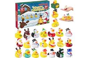 ENERGYCELL Advent Calendar 2024, 24 Days of Christmas Rubber Duck Set, Fun Toys For Boys, Girls, Kids And Toddlers, Christmas Party Gifts