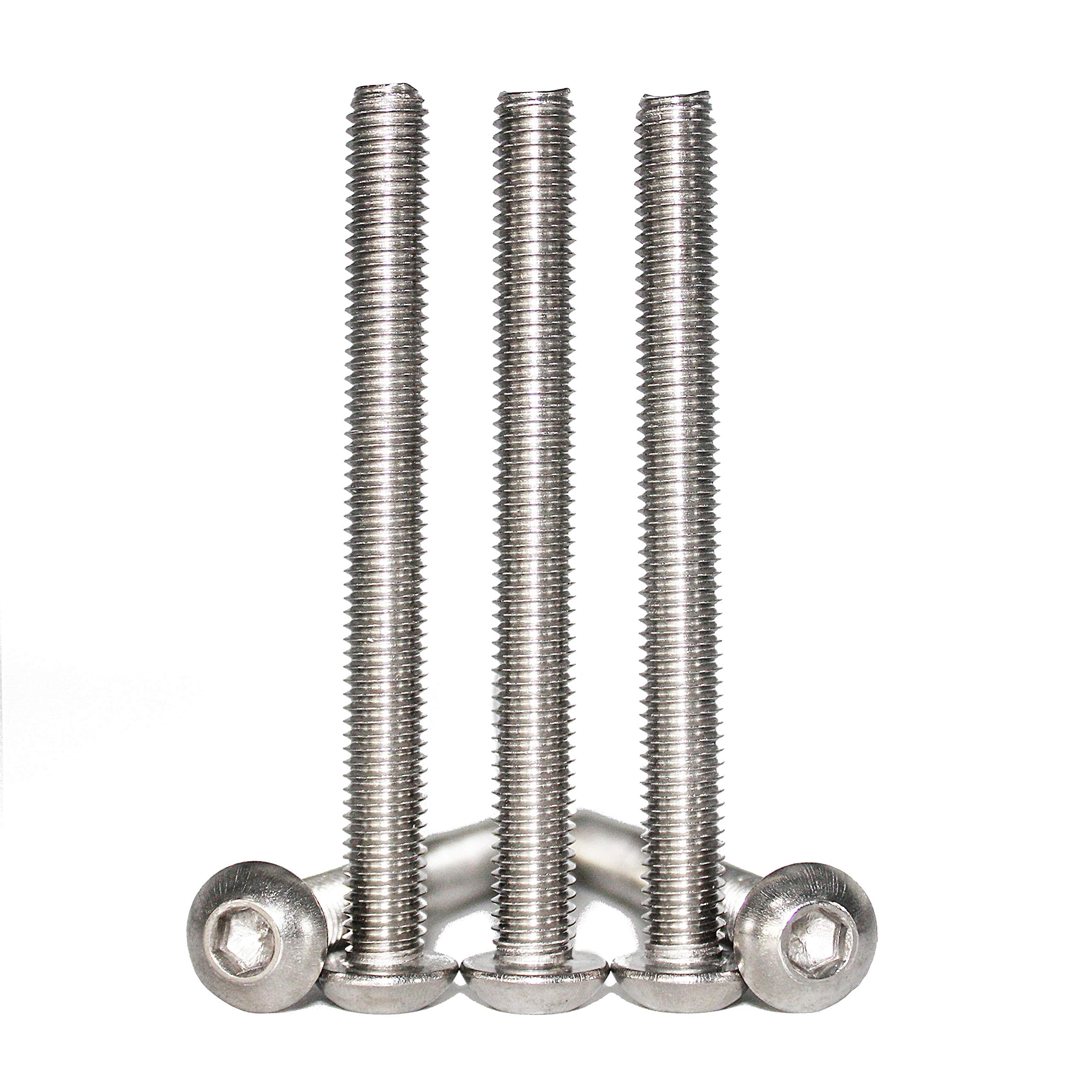 Pack of 5 M8 x 80 Screw Semi-Round Head with Inner Hexagonal Round and Pin ISO 7380-1 Similar Stainless Steel A2-070 Blank Metal Screws — image 1