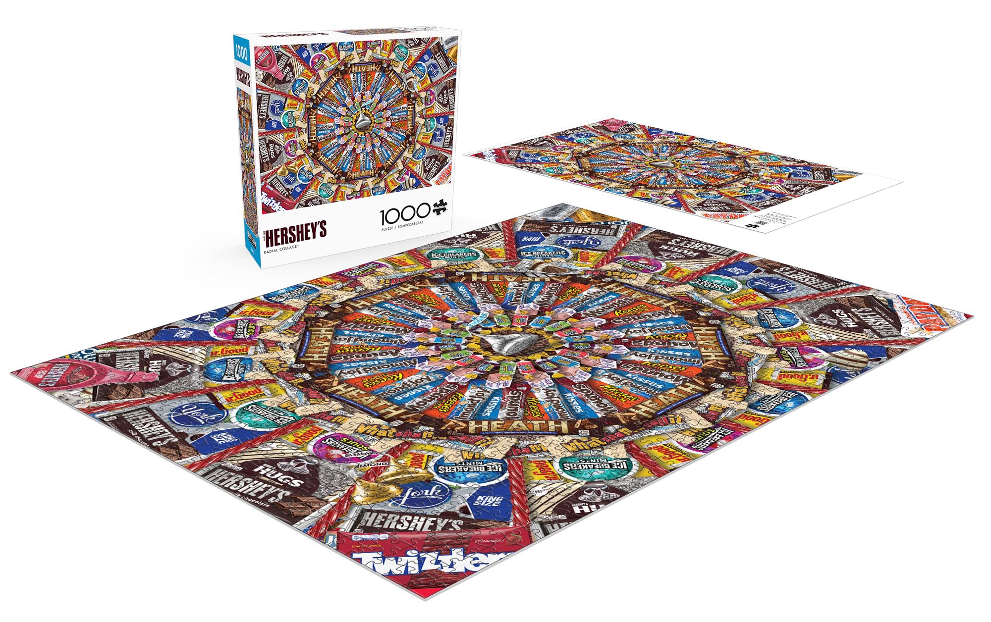 Buffalo Games - Hershey - Hershey Radial Collage - 1000 Piece Jigsaw Puzzle for Adults Challenging Puzzle Perfect for Game Nights - Finished Puzzle Size is 26.75 x 19.75