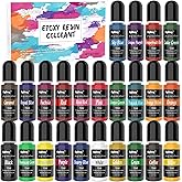Epoxy Resin Pigment - 24 Color Liquid Colorant, Highly Concentrated Dye for DIY Jewelry Making, Paint, Craft - 0.35oz/10ml Each