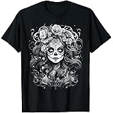 De Los Muertos La Catrina Day of the Dead Sugar Skull Women T-Shirt