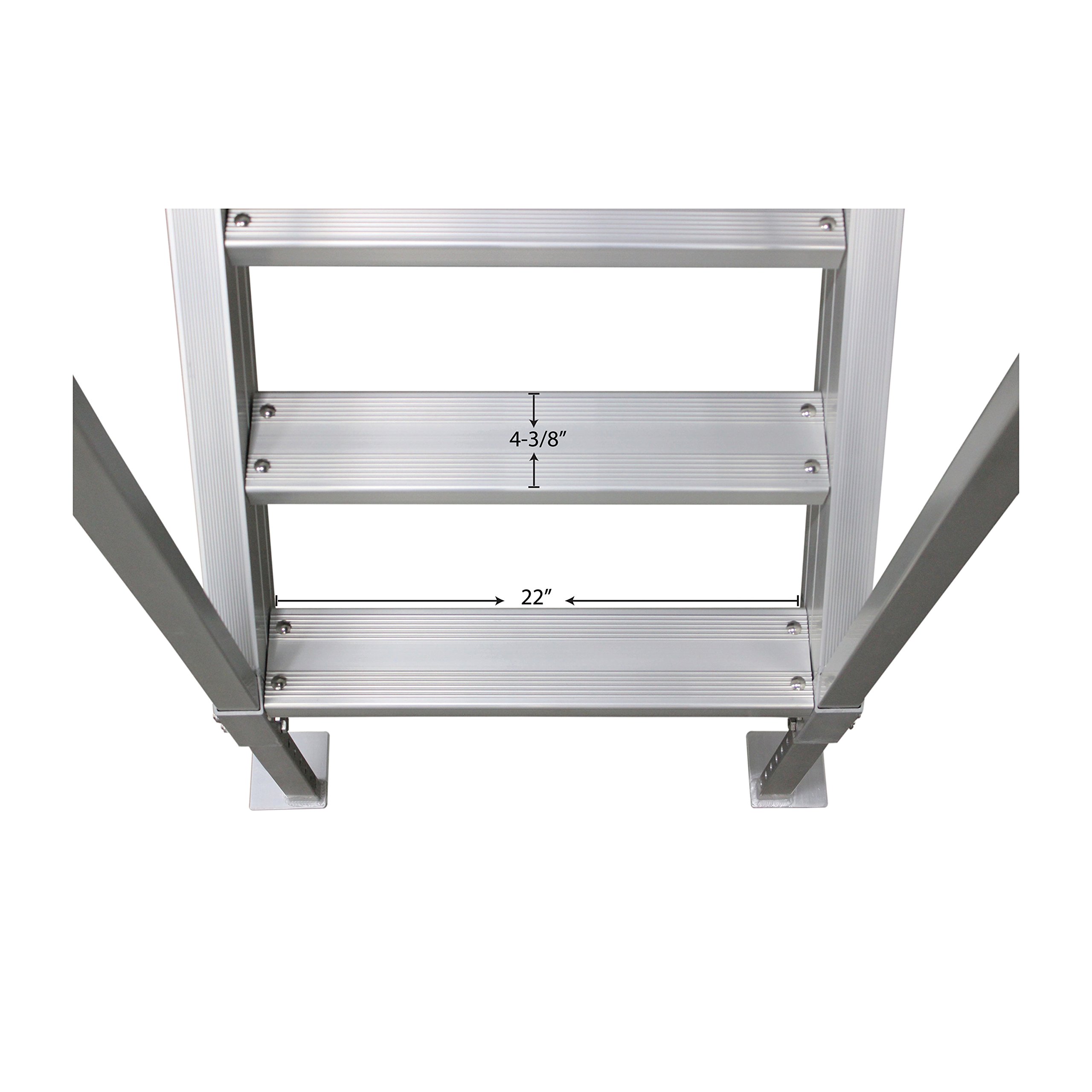 Extreme Max 3005.3846 Universal Mount Aluminum Dock Stair-6-Step