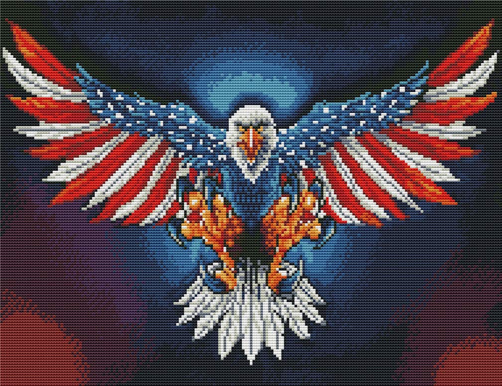 Abillyn Embroidery Cross Stitch Kits American Eagle Stamped with Printed Pattern Starter Kit (Eagle)