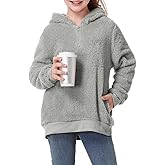 Century Star Girls Fuzzy Hoodies Kids Fleece Pullover Sweatshirt Cozy Casual Hoodie with Pockets 6-16 Years
