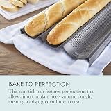 Chicago Metallic Commercial II Perforated Baguette Pan 3 Cavity 15 inch Aluminum view 4