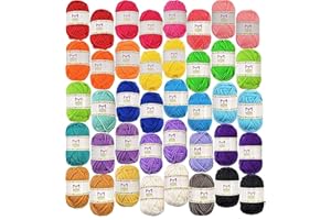 40 Assorted Colors Acrylic Yarn Skeins with 7 E-Books - 875 Yards of Perfect Yarn for Crocheting and Knitting Mini Project - by Mira HandCrafts