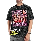 JIX & JOKY Custom T Shirts Custom Bootleg Rap Tee Shirt for Boyfriend Girlfriend Face Tshirt Custom Vintage Washed T Shirt