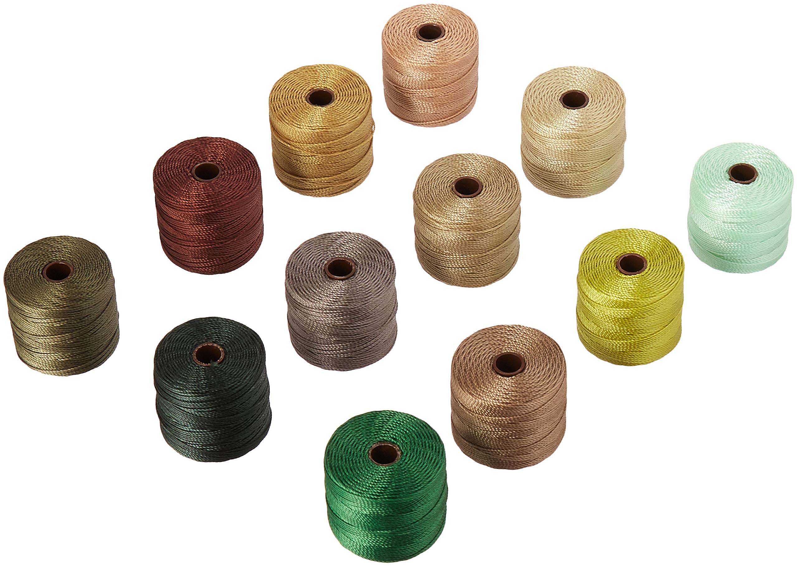 The Beadsmith Tex210 Bead Cord (Summer Mix, 12/Pkg, 77 yards each, Multicolor, Plastic)