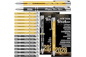 Fullhawl 20 Sets New Years Gifts Bulk 2026 Inspirational Ballpoint Pen with Blessing Cards 2026 Happy New Years Eve Party Supplies for Guests Coworkers Team Staff Friends Family, 2 Styles