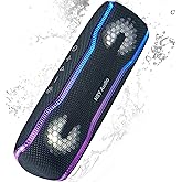 NSY Audio IPX7 Waterproof Bluetooth Speaker, 24H Playtime, LED Lights, Wireless Outdoor Speaker for Pool, Beach, Shower, Blue