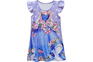 AOVCLKID Little Girls Princess Costume Girls Casual Cartoon Printed Dress