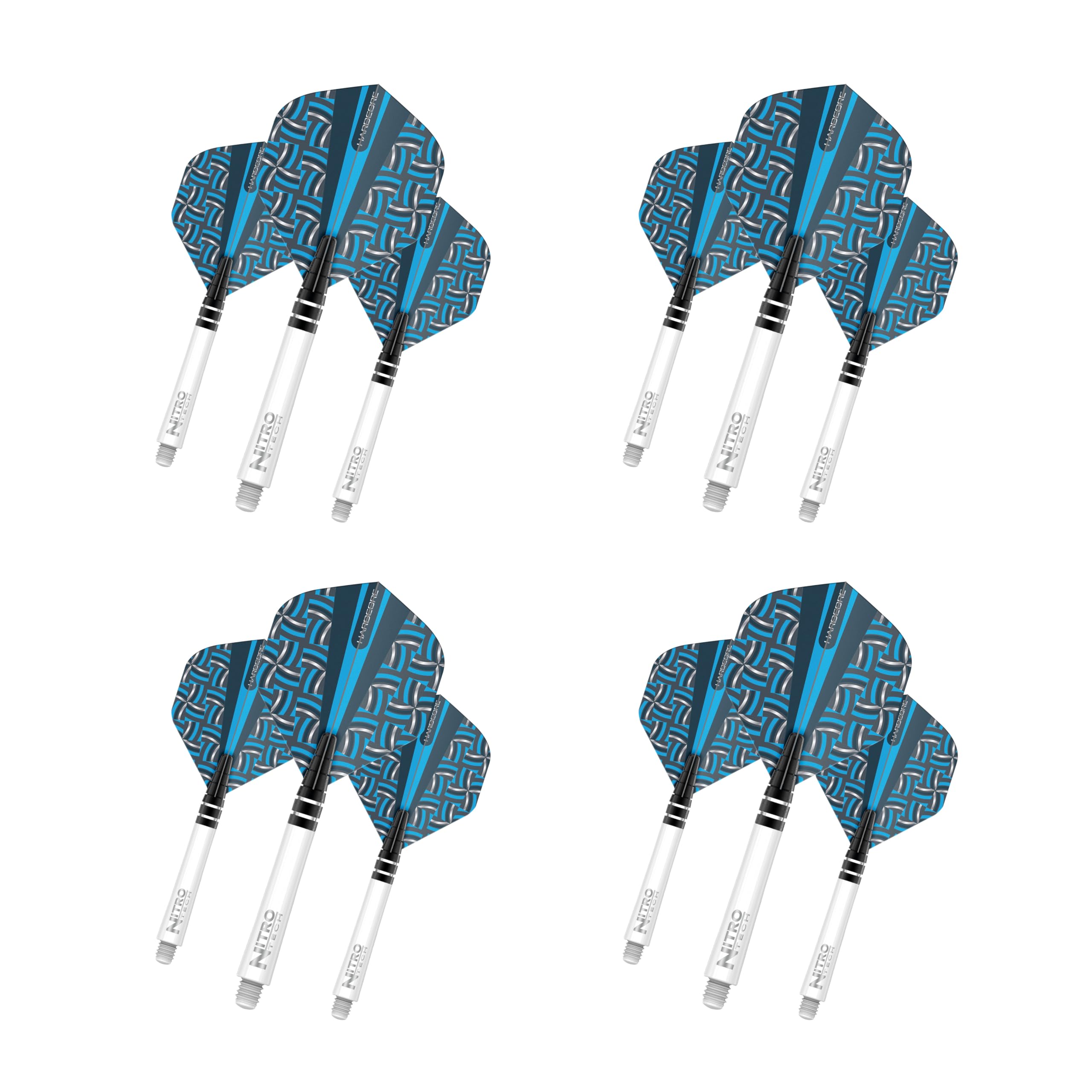 RED DRAGON Hardcore Rope Design Flights and Nitrotech Stems Combo Pack