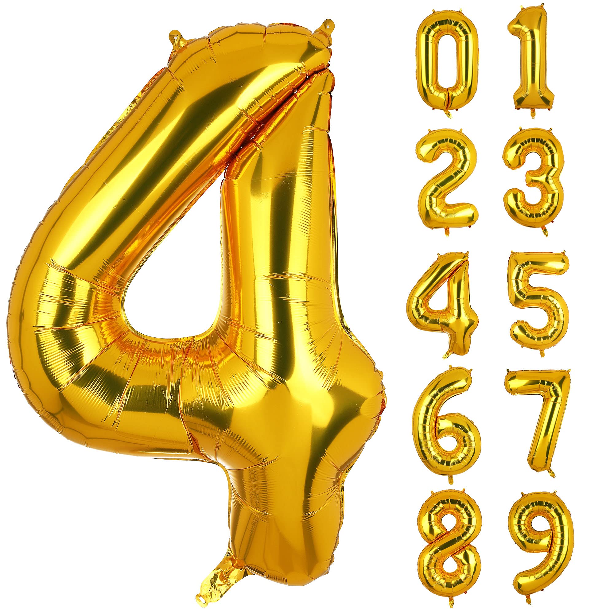 40 Inch Large Foil Number 4 Balloons Gold Mylar Helium Jumbo Balloon Birthdays Party Baby shower Decorations Supplies