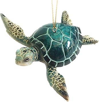 Amazon Com Rengora Christmas Ornaments Home Decor Hand Painted Blue Sea Turtle Best For Tree Hanging Bathroom Decorations Stocking Stuffers Scuba Lovers And Ocean Enthusiasts Furniture Decor