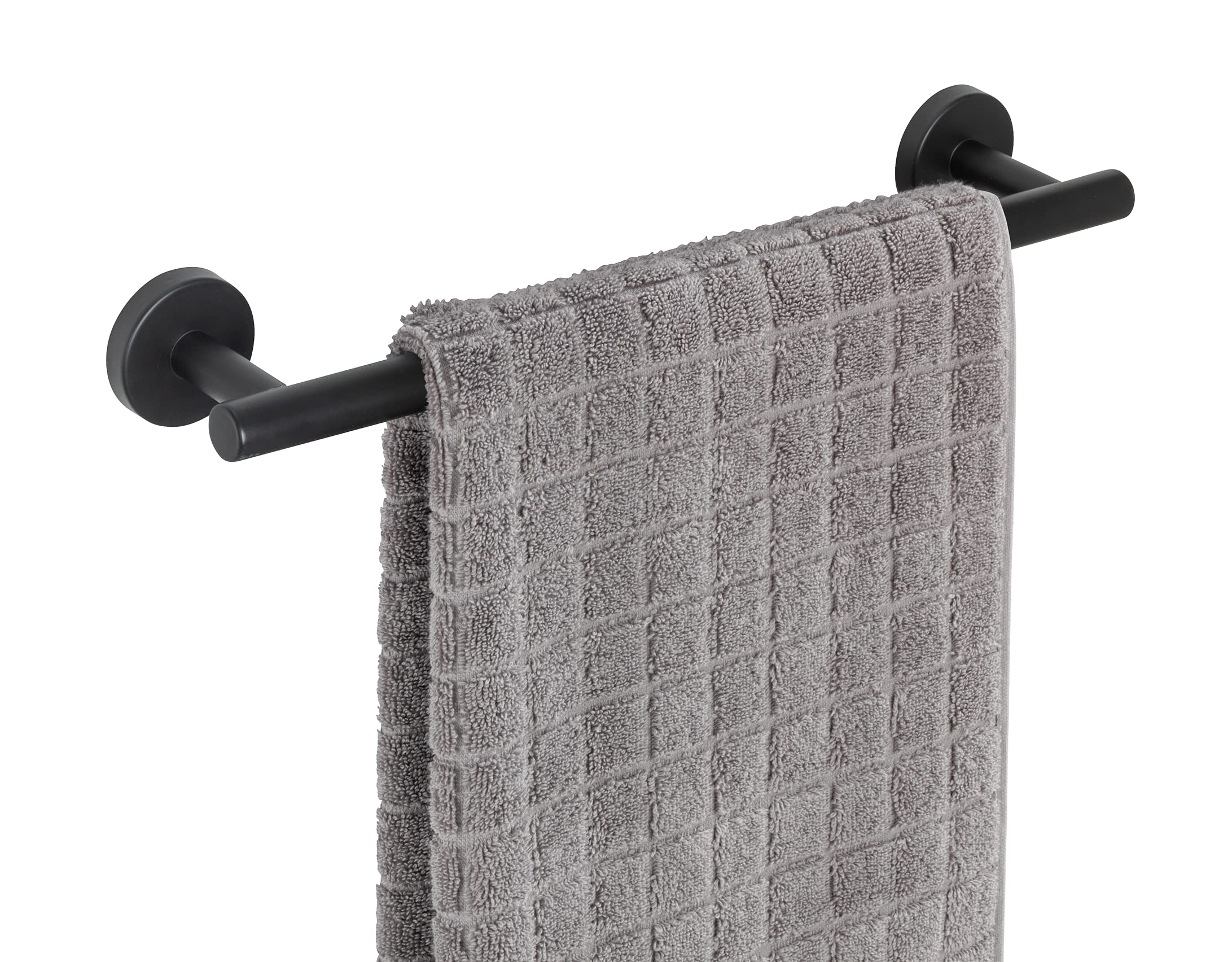 Wenko Bosio Bath Towel Rail Long Towel Rail with Plenty of Space for Bath Towels & Towels Solid Quality Rustproof Stainless Steel with Matte Finish 40 x 5.5 x 7 cm Black