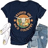 Qskall Western Shirts for Women Cactus T-Shirt Country Themed Tee Tops