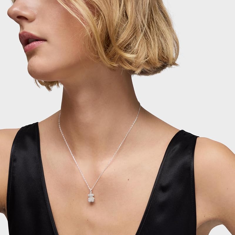Pendentif ours en argent diamanté pour femme, collection Bold Bear