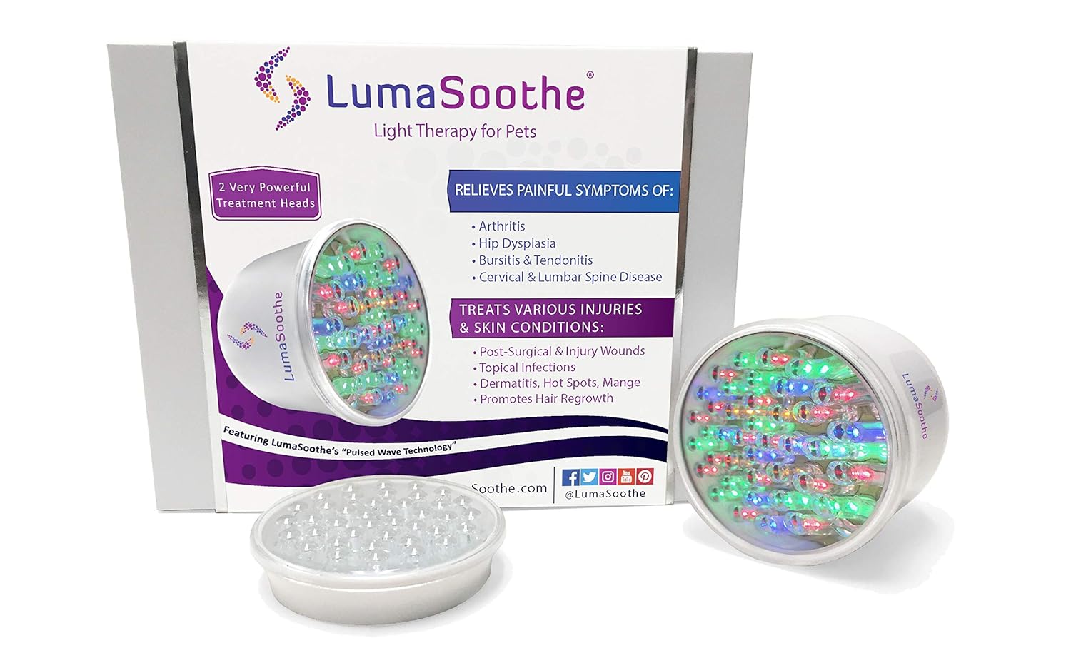 LumaSoothe Pain Light Therapy for Pets, Natural Relief from Arthritis & Deep Muscle Pain for Dogs, Cats- Reduce Inflammation, Faster Wound Healing, Clear Skin Infections- Rechargeable, Safe & Portable