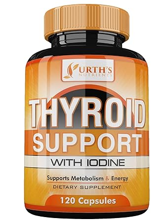 Thyroid Support Supplement with Iodine -120 Capsules - 100% MONEY BACK GUARANTEE - Metabolism