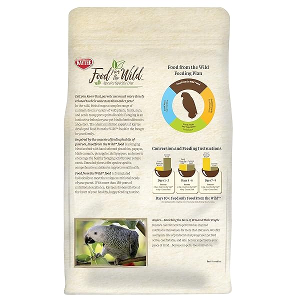 KAYTEE FOOD FROM THE WILD NATURAL PET PARROT FOOD, 2.5 POUND