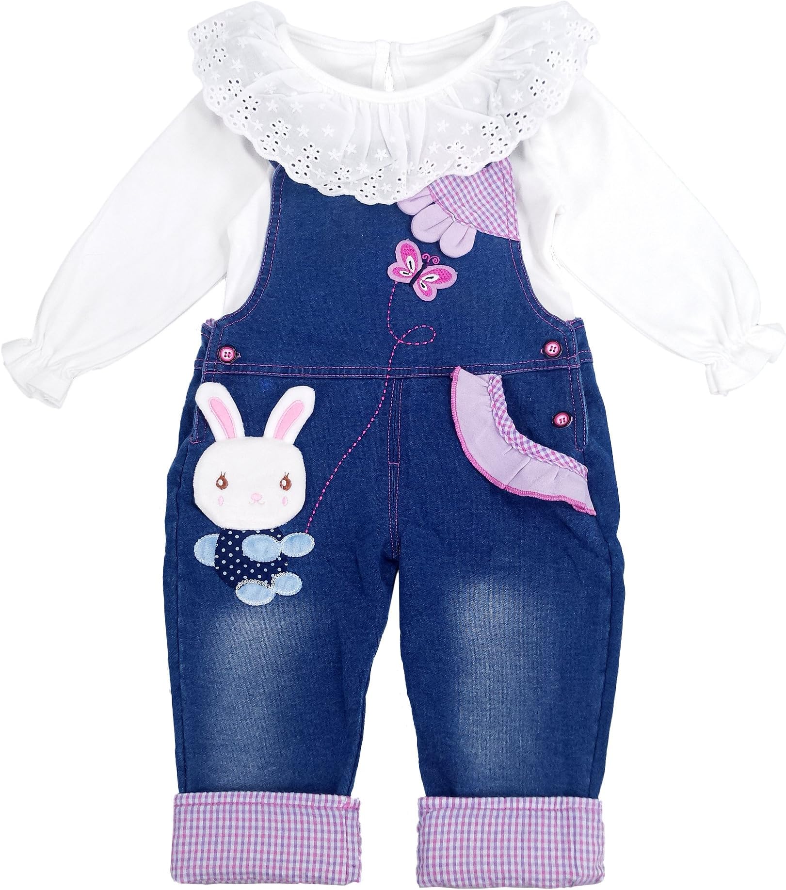 CHUMHEYBaby Pant Set,Toddler Overall Set,Little Girl Overall Shirt Cute Cartoon
