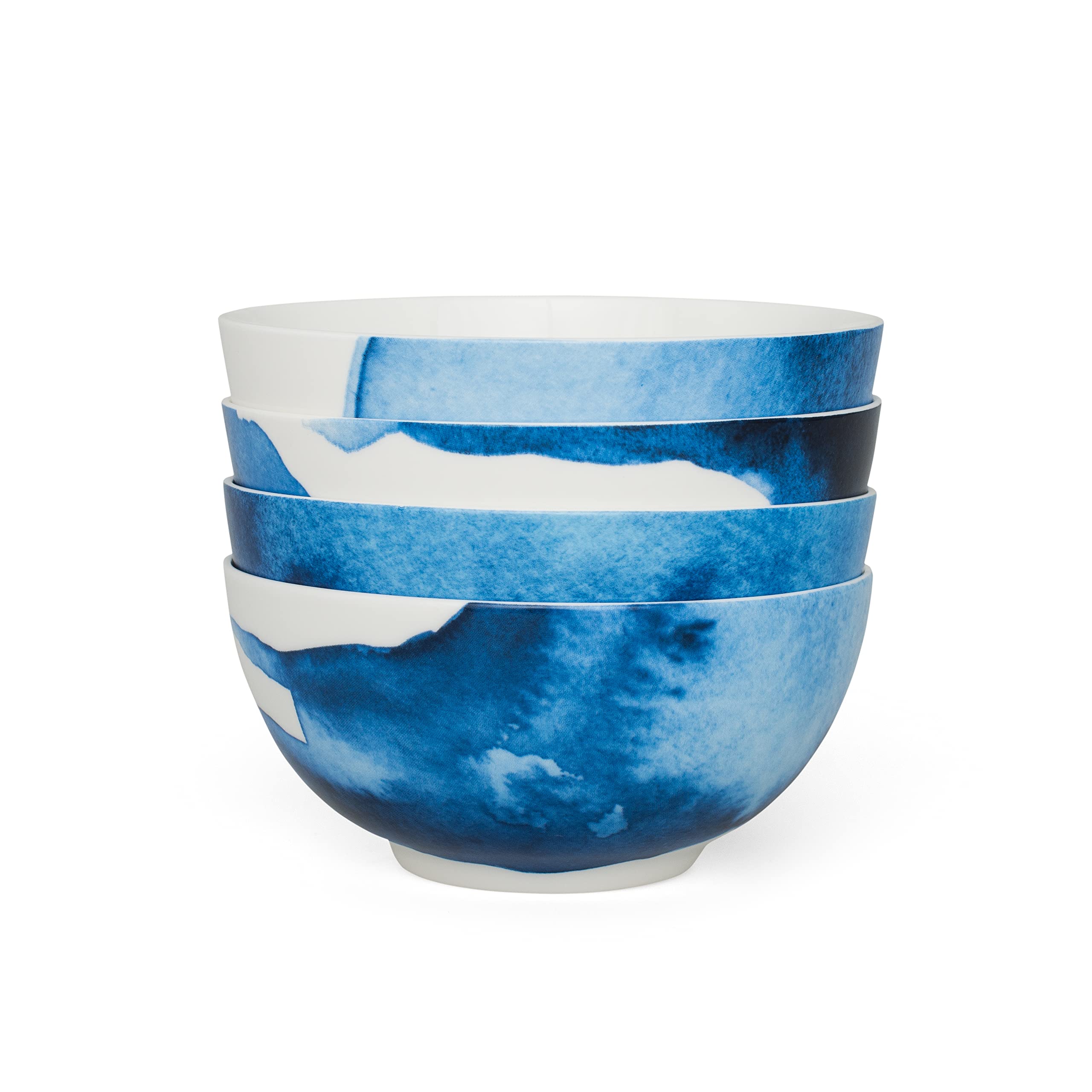 BlissHome Rick Stein Coves of Cornwall - 4 Piece Pasta Bowls Set - 16cm Diameter - Dining Set Featuring Beautiful Tableware Designs Inspired by The Land and Seascape of Cornwall.