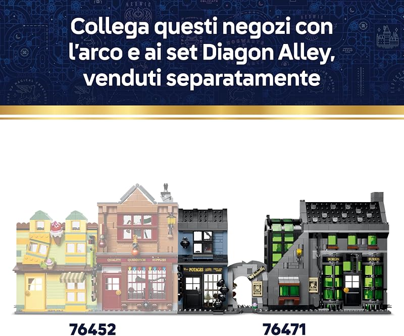 Harry Potter Negozi di Magia di Notturn Alley - Giocattolo in Miniatura con 8 Minifigure e Patronus da Collezione - Decorazione Cameretta - Regalo per Bambine e Bambini da 8 Anni in su - 76471 — foto 7 di 8