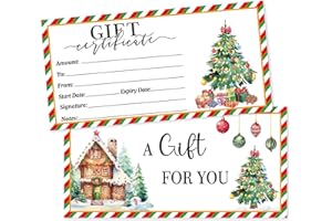 ceiba tree Christmas Blank Certificates for Business 30Pcs Gift Certificate Cards with Envelopes for Salon Restaurants Spa Birthday Holiday