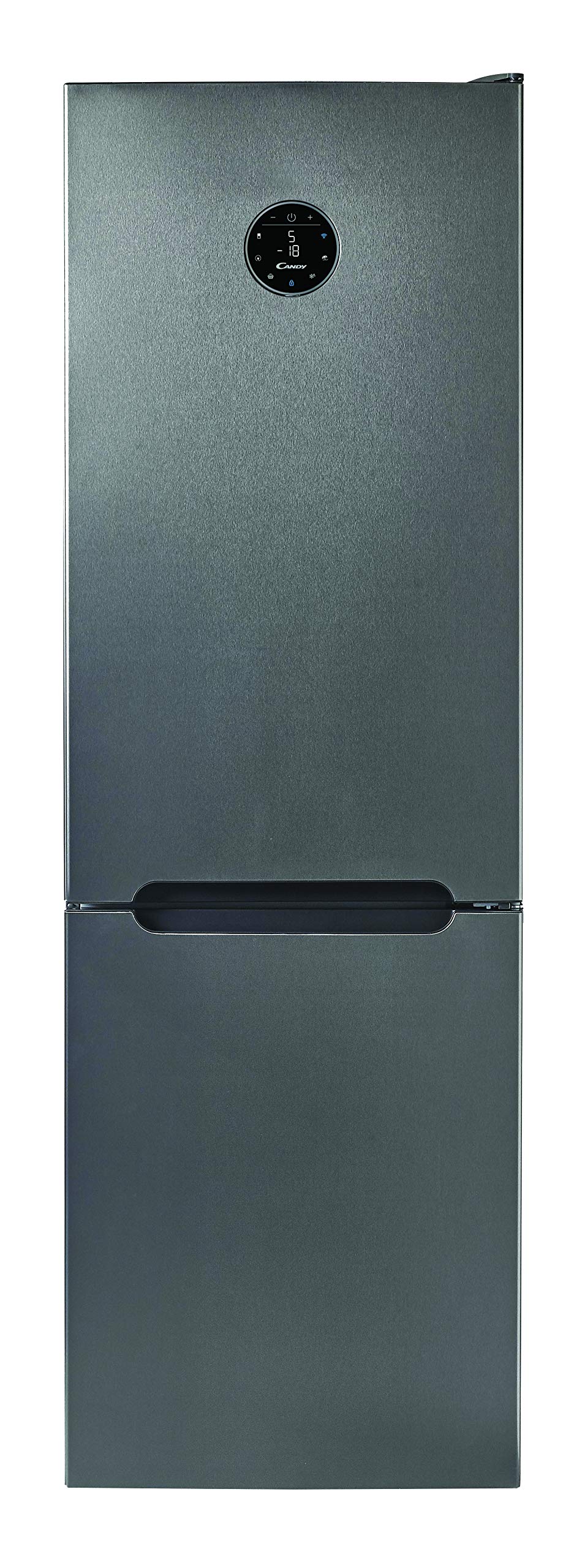 Candy CMNR 6184XKWiFi Bello Freestanding Fridge Freezer, WiFi Connected, Frost Free, 317L Total Capacity, 60cm wide, Stainless Steel