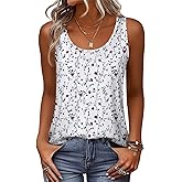 Zeagoo Womens Tank Tops Flowy Loose Fit Scoop Neck Casual Summer Tops Curvy Hem