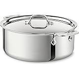 All-Clad 4506 Stainless Steel Tri-Ply Bonded Dishwasher Safe Stockpot with Lid / Cookware, 6-Quart, Silver