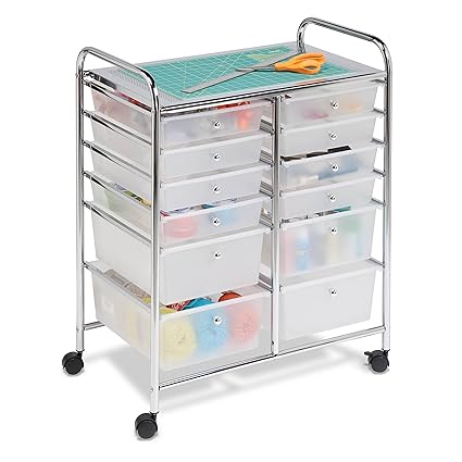 Honey Can Do Crt 01683 Rolling Cart Clear 30 75h X16w Amazon Co