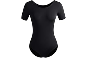 DANSHOW Women Short Sleeve Ballet Leotards for Adult Dance