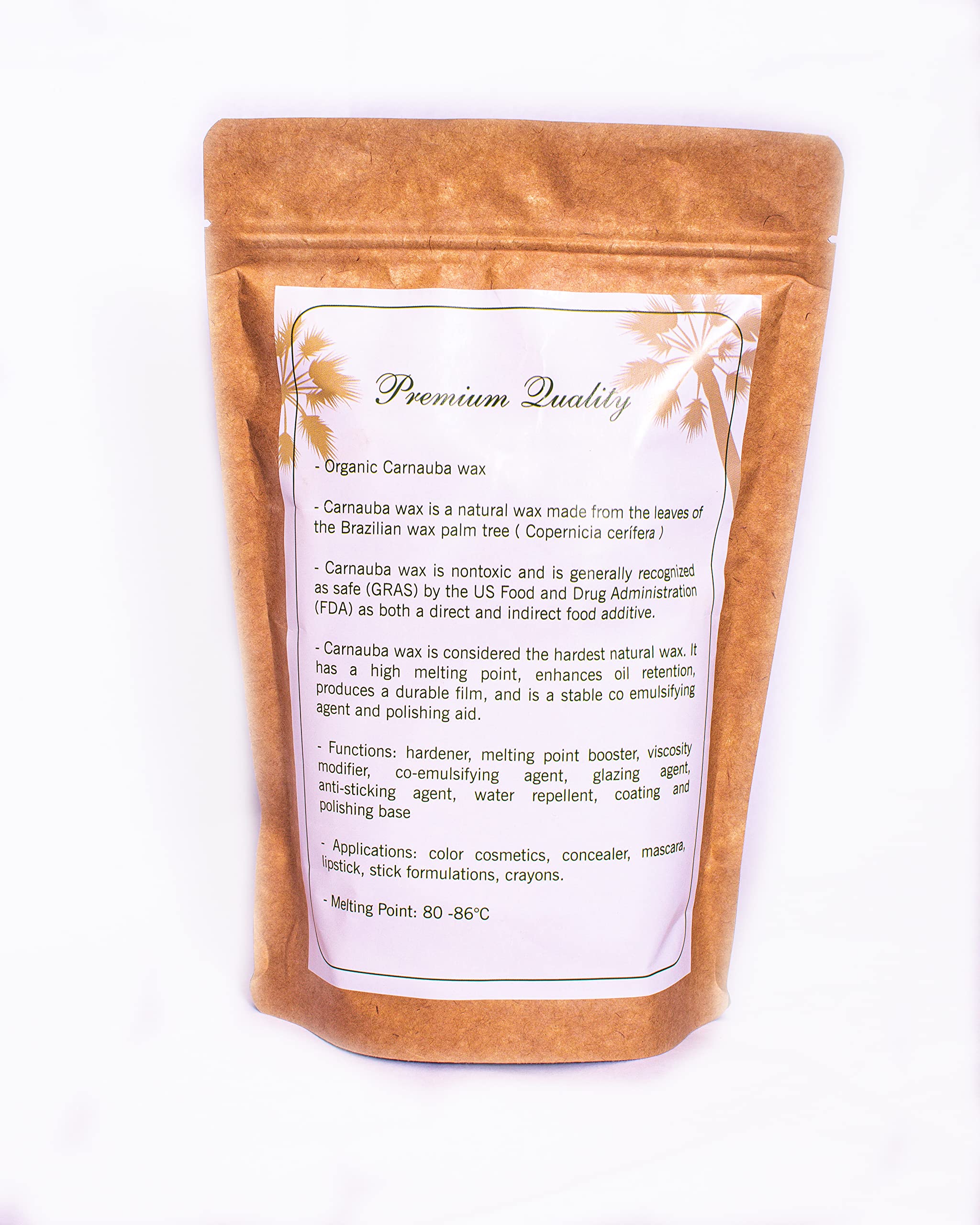 Carnauba Wax Flakes Organic and Vegan Ideal for At Home Cosmetics Production 8oz Bag
