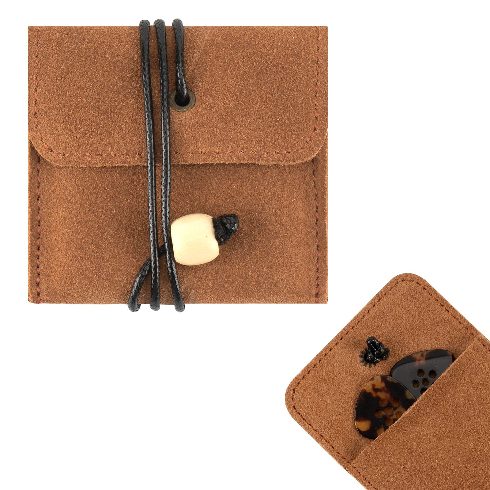 Musiin Premium Cow Leather Guitar Pick Holder cover, Guitar Pick Holder Case, Plectrum Case Bag, Nice Gift for Guitar Players(Vintage Brown)