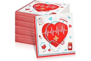 RAGNHILD 100Pcs Thank You Nurses Napkins,2024 Nurses Week Disposable Paper Napkins Paper Dinner Hand Towels for Nurse Day Rn Paramedic Medical Doctors Nursing School Graduation Party Decorations