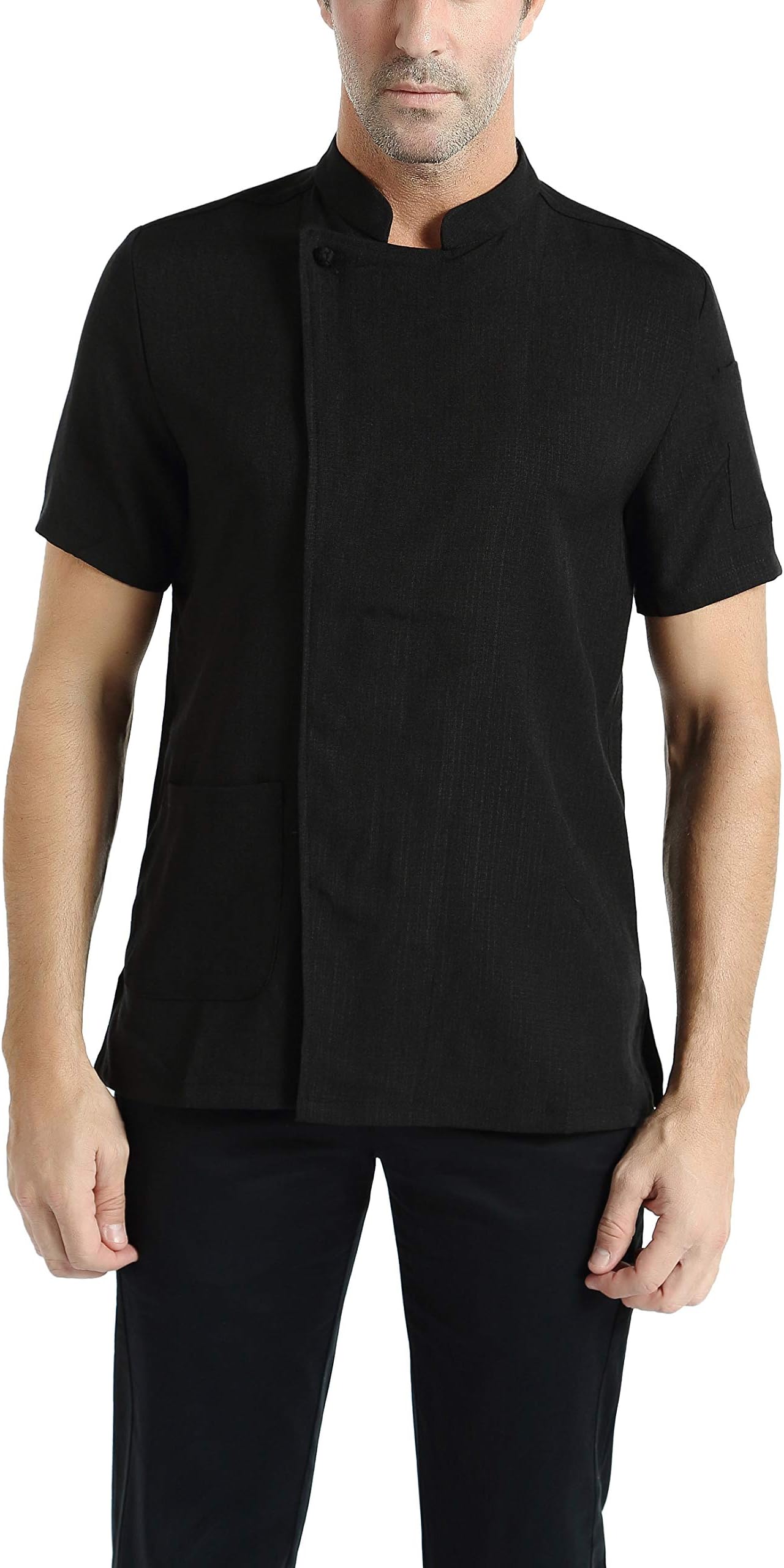 Men’s Black Short Sleeve Chef Coat Jacket Restaurants Kitchens Cake Shops Cafes