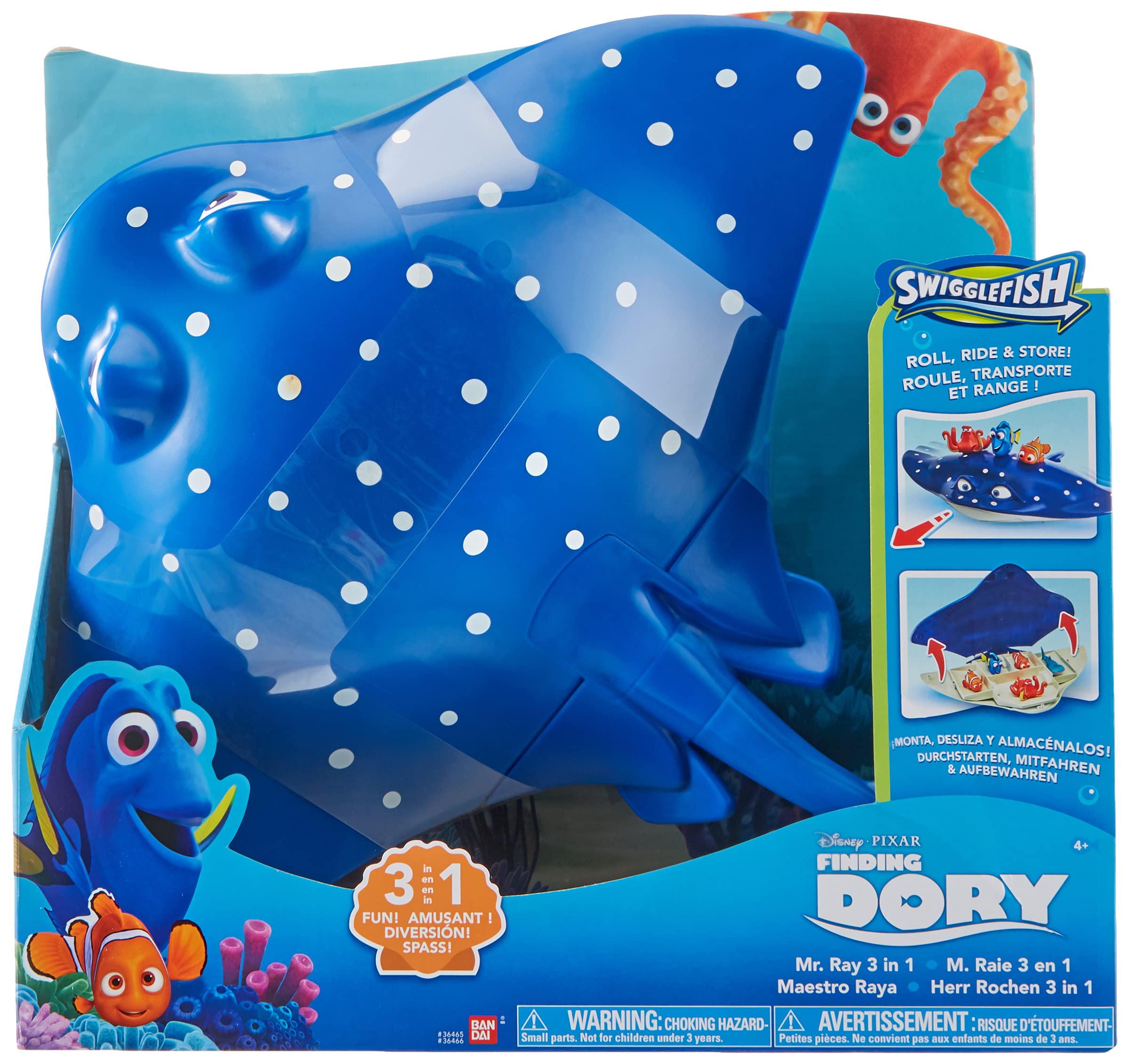 Bandai Finding Dory Swigglefish Mr. Ray 3 in 1 Playset