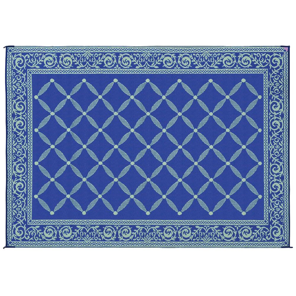 Reversible Mats 119123 Outdoor Patio 9-Feet x 12-Feet, Blue/light-Green RV Camping Mat