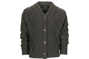 Gioberti Kids and Boys 100% Cotton Knitted V-Neck Button Up Cardigan Sweater