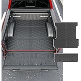 powoq 5.5FT Truck Mat Compatible with 2021 2022 2023 2024 2025 2026 Ford F150 Truck Bed Mat TPE Tailgate Liner Replacement for 2021-2026 Ford F-150 Accessories (5.5FT Bed Mat+Tailgate Mat)