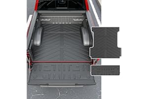 powoq 5.5FT Truck Mat Compatible with 2021 2022 2023 2024 2025 Ford F150 Truck Bed Mat TPE Tailgate Liner Replacement for 2021-2025 Ford F-150 Accessories (5.5FT Bed Mat+Tailgate Mat)