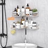 KEGII Shower Caddy Corner 2 Pack Stainless Steel Adhesive Shelf Silver view 5