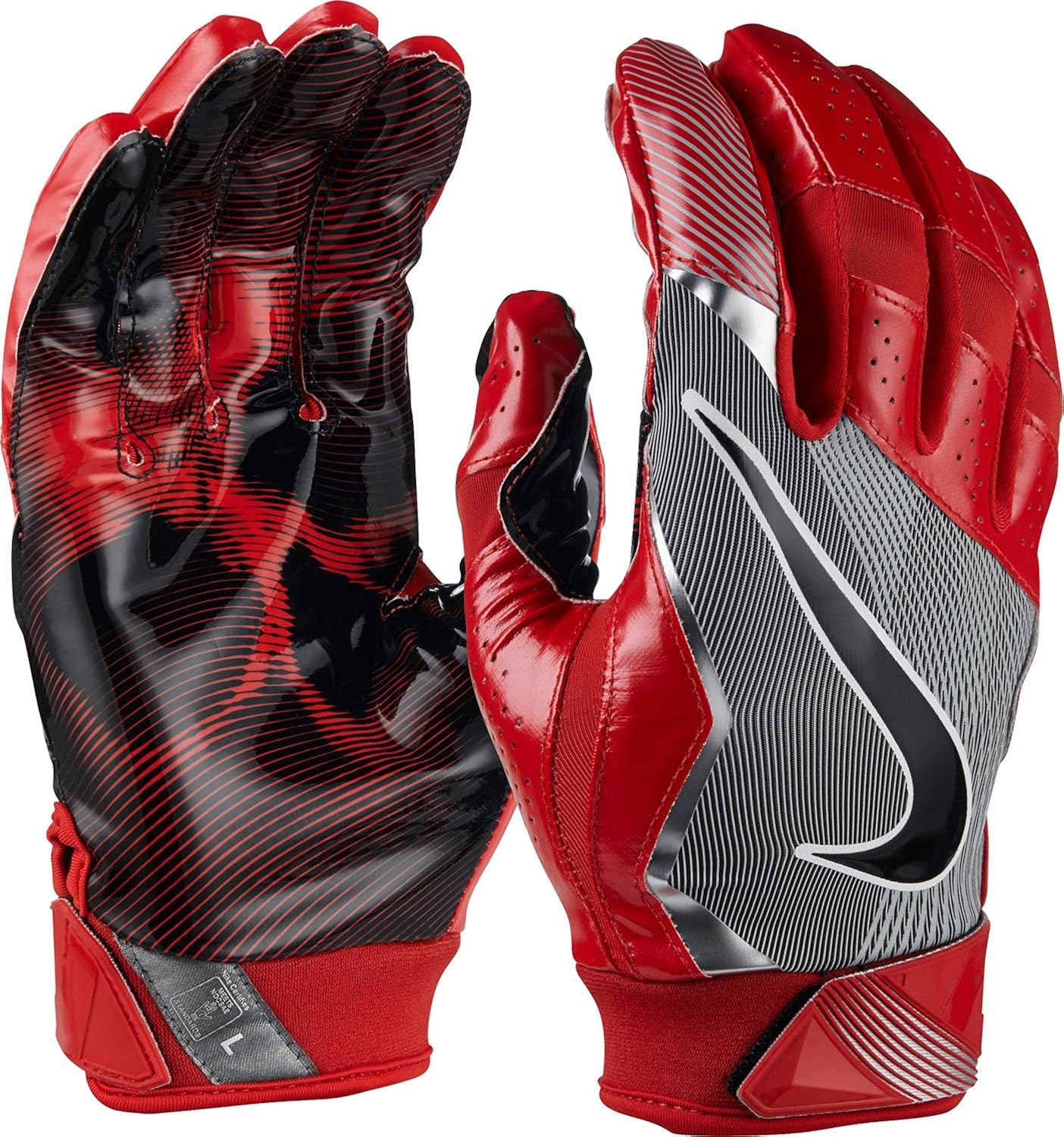 Nike Men's Vapor Jet 4 Football Gloves University Red/Wolf Grey/Black