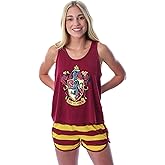 Harry Potter Women's Hogwarts House Crest Racerback Tank and Shorts Pajama Lounge Set